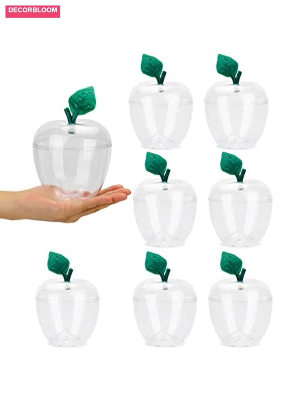 Clear Apple Jar Container Set for Candy Gift Storage & Home Decor